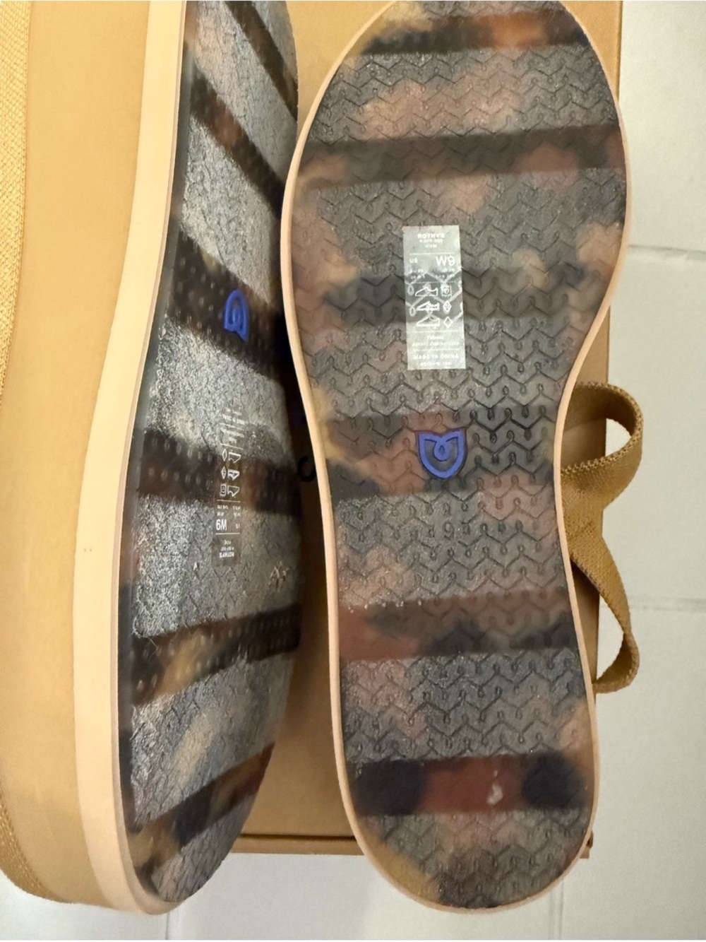Rothy's Tan & Cream Braided Platform Sandals - Picture 5 of 6